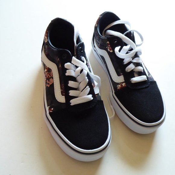 Vans Little Girl USA Size 13 Flowers & Checks Sneakers NIB - Picture 6 of 16